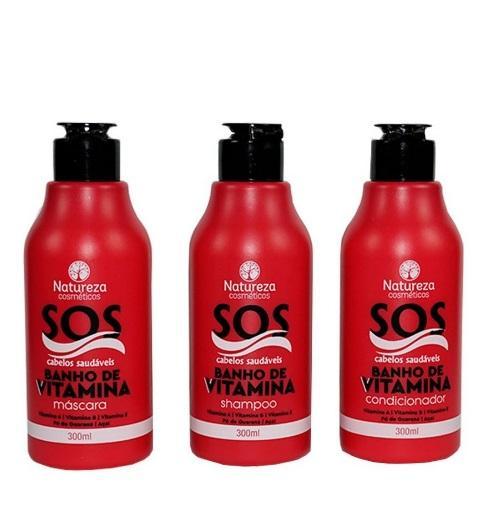 Natureza Cosmetics Home Care SOS Healthy Hair Home Care Bath of Vitamins Maintenance 3x300ml - Natureza