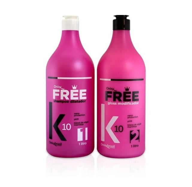 Onixx Hair Straighteners Free K10 Moisturizing Progressive Brush Formol Free Strenghtening Kit 2x1L - Onixx