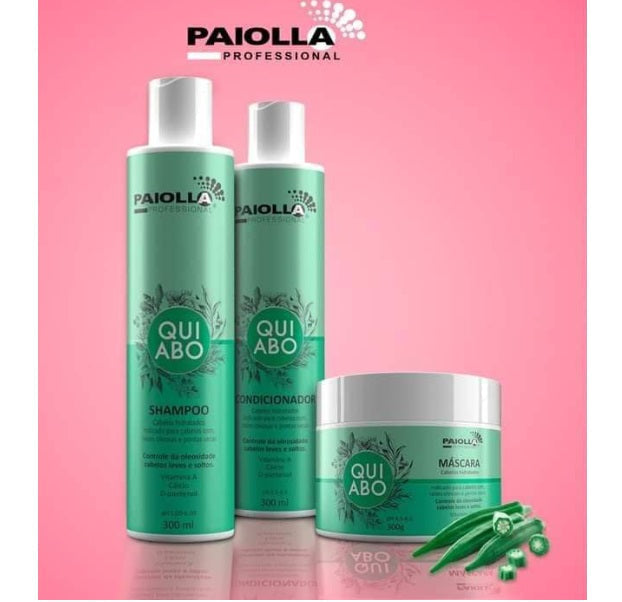 Paiolla Hair Care Kits Quiabo Okra Oiliness Control Hair Nourishing Scalp Treatment Kit 3 Itens - Paiolla