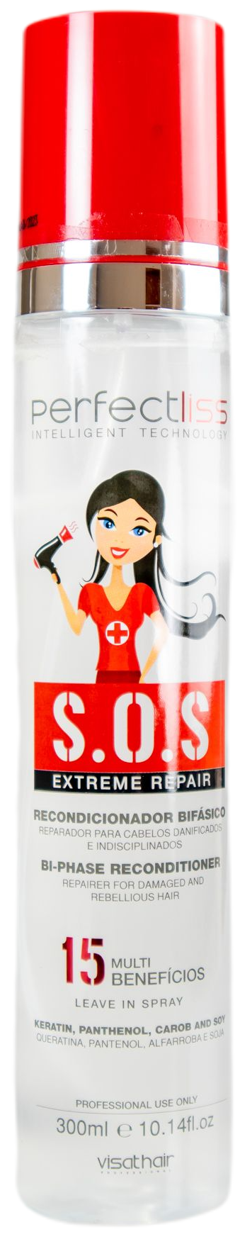 Perfect Liss Home Care Leave In SOS Extreme Repair 15 Benefits Finisher Visat Hair 300ml - Perfect Liss