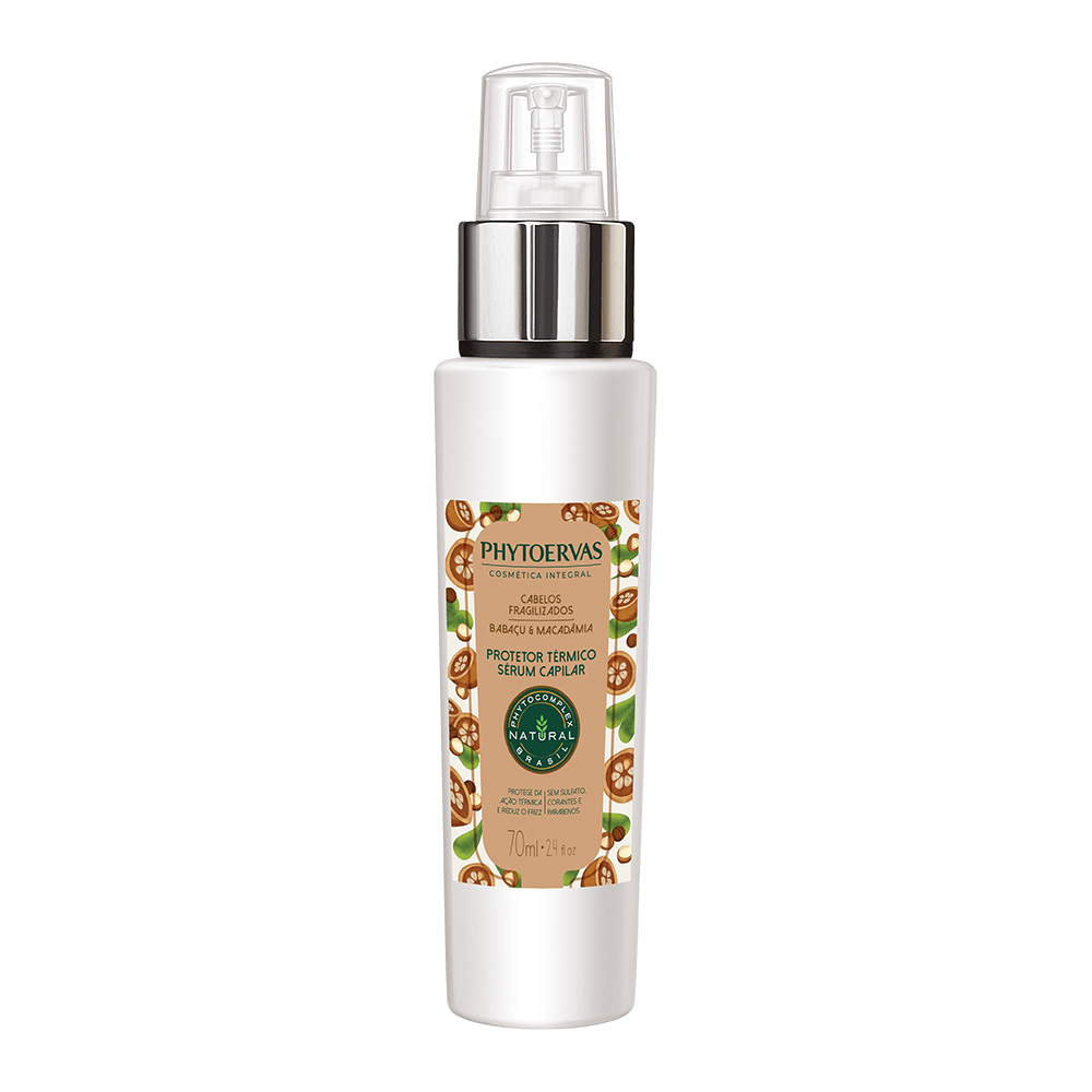 Phytoervas Hair Straighteners Phytoervas Thermal Protector Serum Capillary Fragile Hair Babaçu and Macadamia 70ml