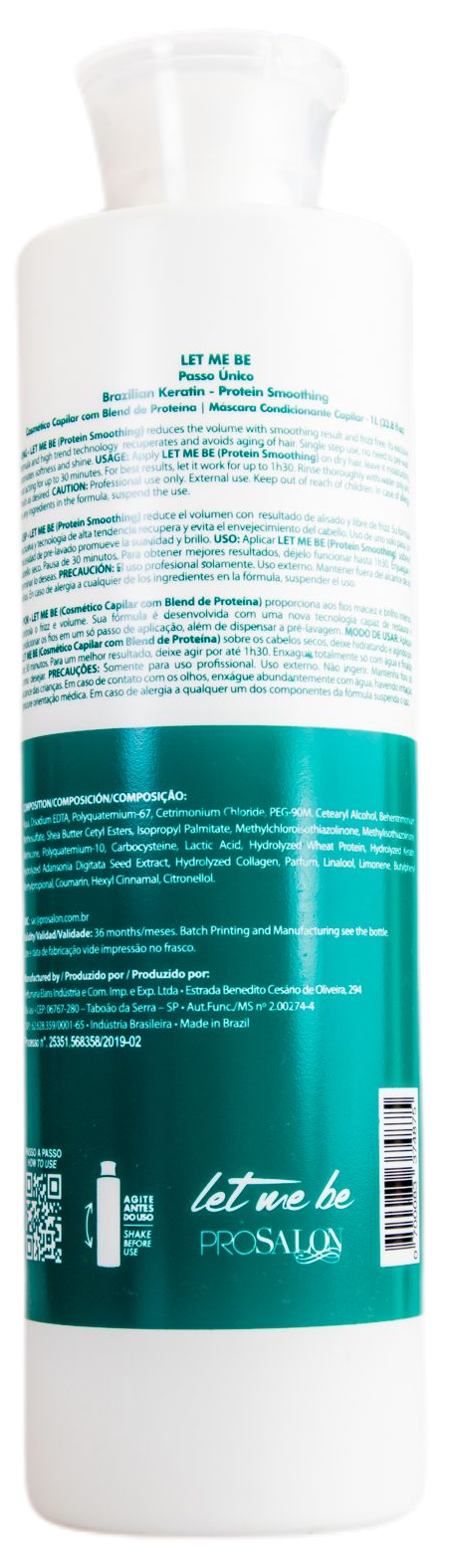 ProSalon Brazilian Keratin Treatment Let Me Be Protein Smoothing Treatment Single Step1L - ProSalon