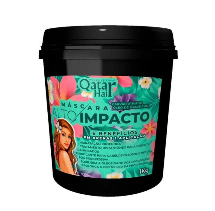 Qatar Hair Hair Mask High Impact 6 in 1 Capillary Macadamia Activated Charcoal Mask 1Kg - Qatar Hair