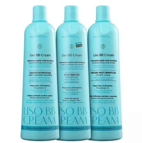 Richée Brazilian Keratin Treatment BB Creamreatment Capillary Alignment 10 Benefits Treatment Kit 3x1L - Richée