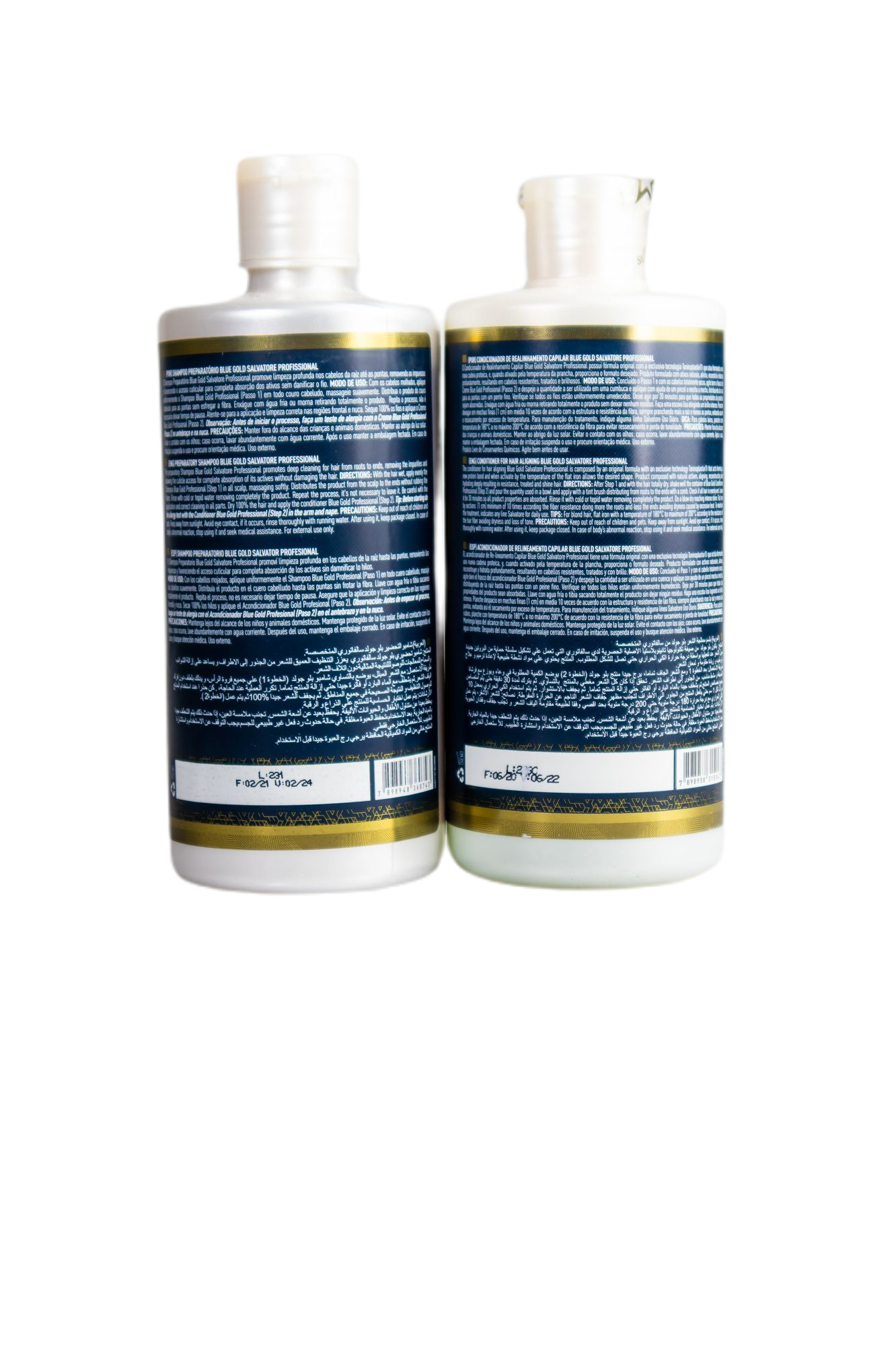 Salvatore Brazilian Keratin Treatment New Edition Blue Gold System Tanino Hair Restructuring Kit 2x500ml - Salvatore