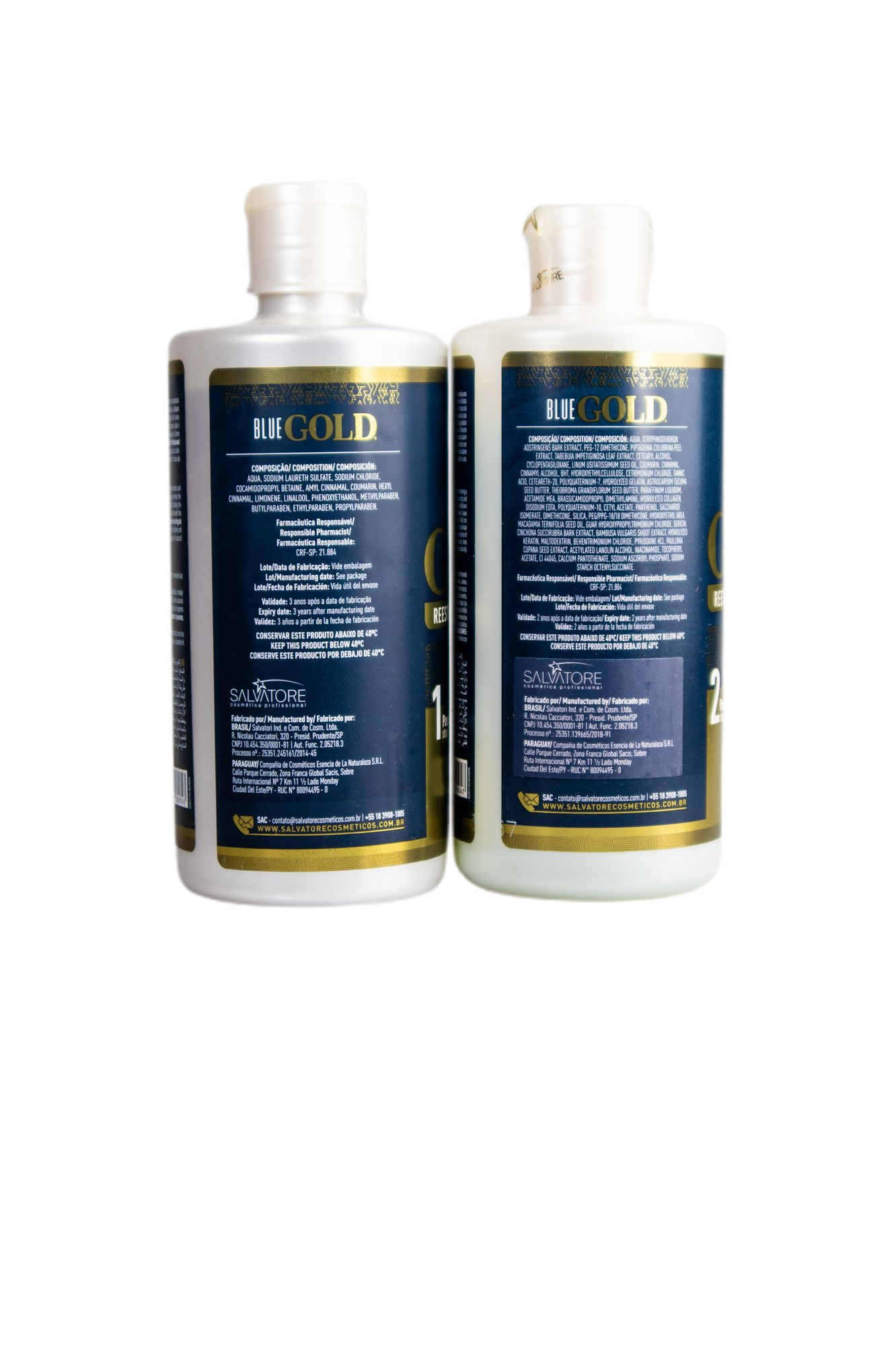 Salvatore Brazilian Keratin Treatment New Edition Blue Gold System Tanino Hair Restructuring Kit 2x500ml - Salvatore