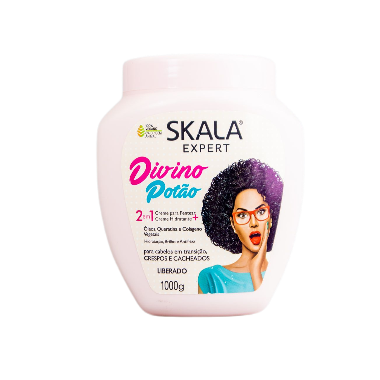 Skala Treatment Cream Divino Potão - 2 Em 1 - Creme Para Pentear + Creme Hidratante / Divine Potao - 2 1 - Combing Cream Moisturizer + Treatment Cream - Skala