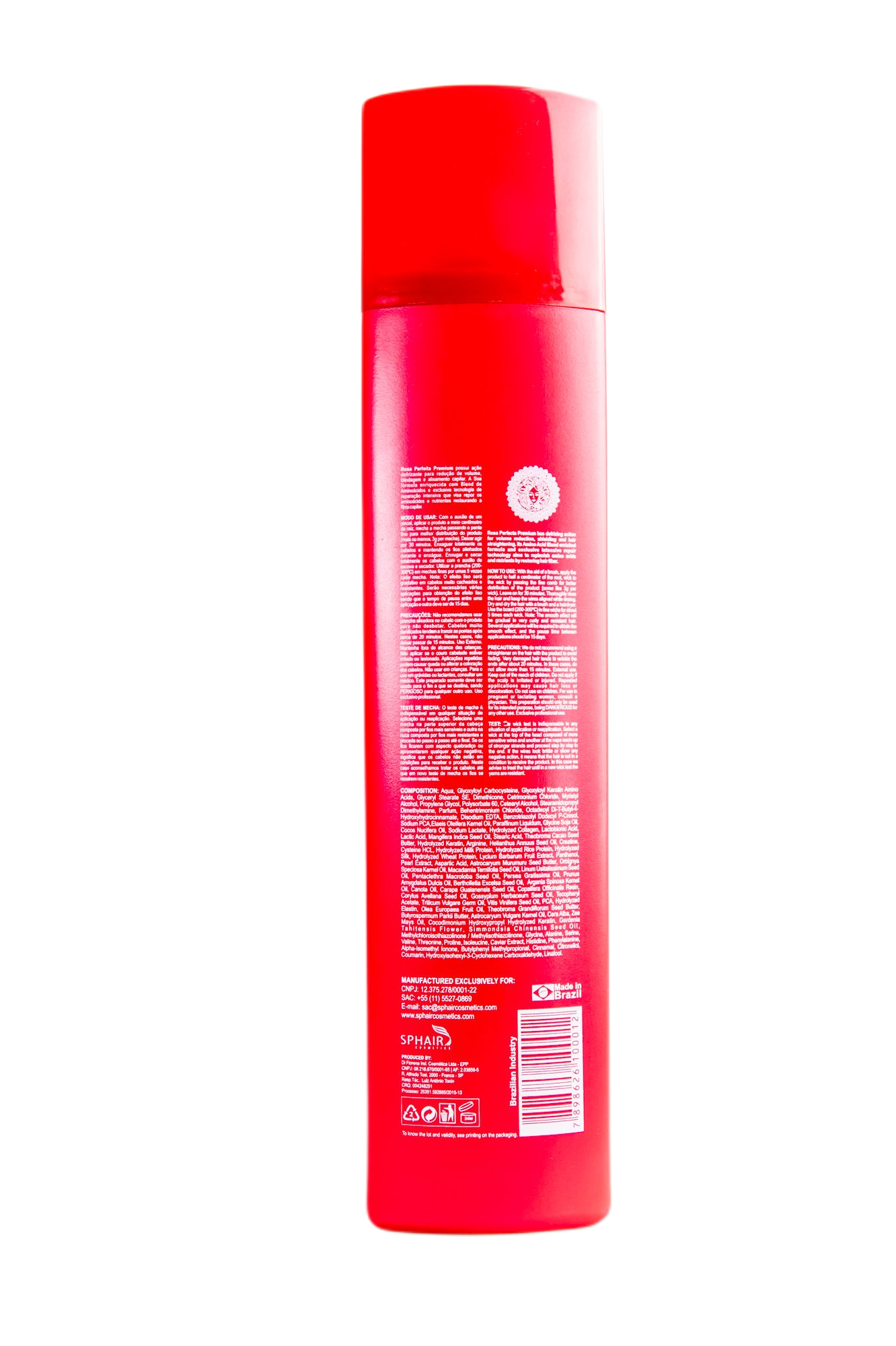 Sphair Brazilian Keratin Treatment Professional Rosa Perfeita Progressive Thermal Reducer Formol Free 1L - Sphair