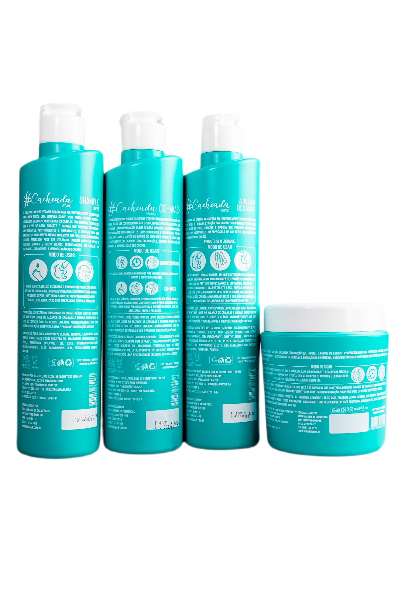 Troia Hair Home Care Cacheada Maintenance Home Care Curly Hair Vegan Moisturizing 4x500 - Troia Hair