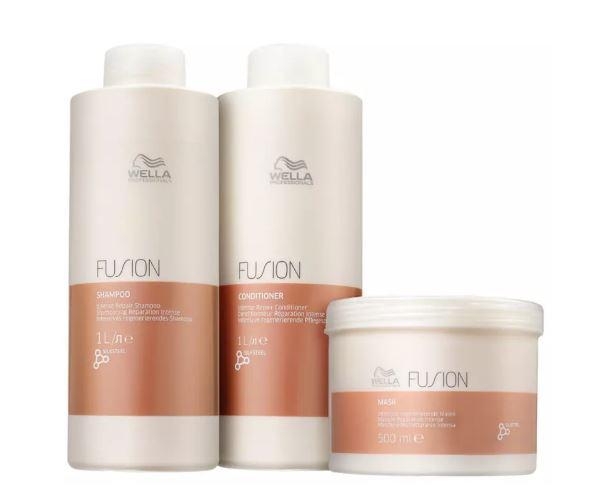 Wella Brazilian Keratin Treatment EDD Technology Fusion Silksteel Silkiness Intense Repair Salon Kit 3 Prod. - Wella