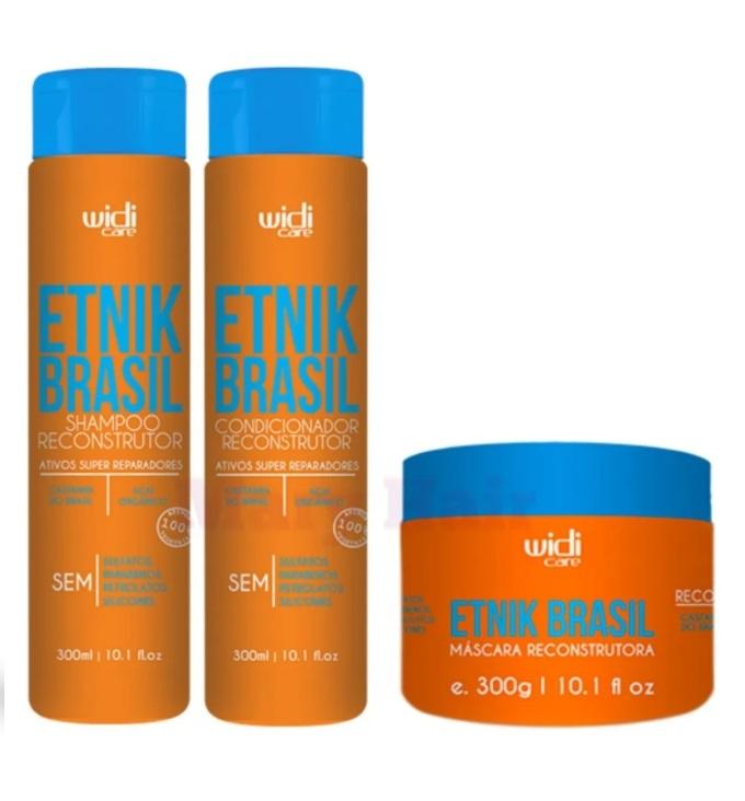 Widi Care Home Care Etnik Brasil Moisturizing Reconstructor Repairing Assets Kit 3x300 - Widi Care