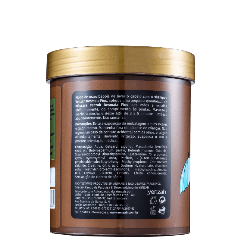 Yenzah Hair Mask Desmaia Fios - Hair Mask 1000g - Yenzah